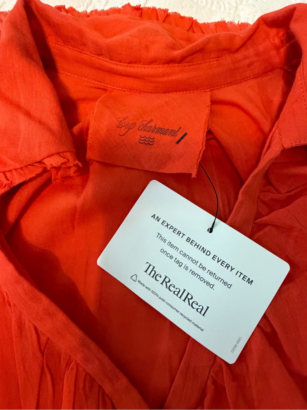 Red Ruffle Front Button-Down Tunic Dress - Picture 7 of 15